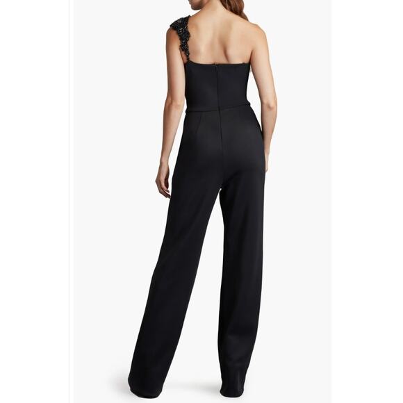 SHO by Tadashi Shoji Beaded Appliqué One-Shoulder Jumpsuit Size XL NWT - Picture 10 of 16